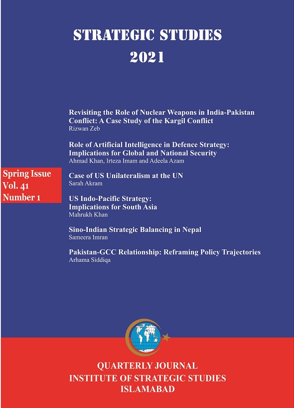 					View Vol. 41 No. 1 (2021): Strategic Studies 
				